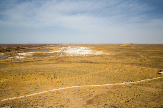 View of the desert in the Chilpik region of Karakalpakstan