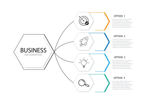 vector illustration of a business with chart Creative concept for infographic with 4 steps, options, parts or processes. Business data visualization.	