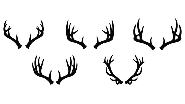 Silhouette illustrations of antlers