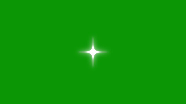 Animation blink twinkle star particle graphic movement appear, phase-out on green screen flash bright and sparkle flare cute cartoon, shimmering light star overlay spin effect magic flash