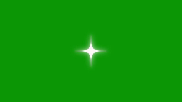 Glowing light trails, 2D shining twinkle effect on green screen background, twinkle star glitter sparkle, white cartoon blinking stars, flat vector doodle sparkle, magic flash abstract element..