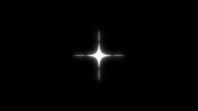 Shine animation shimmering light on black screen star overlay spin effect magic flash twinkle abstract element illustration flare random, white cartoon blinking stars, flat vector doodle