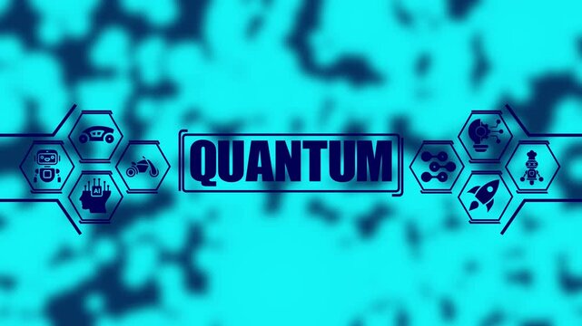 Quantum computing technology concept with futuristic hexagonal and digital data network background, for advanced science, and artificial intelligence, innovation presentations