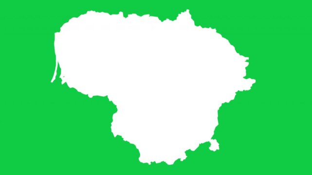 Lithuania map pop animation with green background