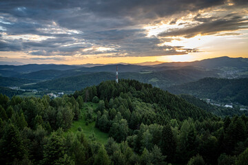 Zachód słońca, Beskid Sądecki. © Maciej G. Szling