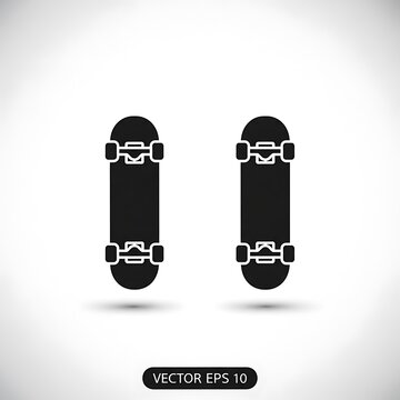Black and white vector illustration of inline skates.
