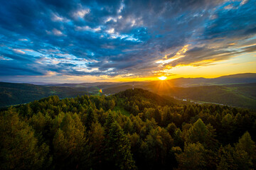 Zachód słońca, Beskid Sądecki. © Maciej G. Szling