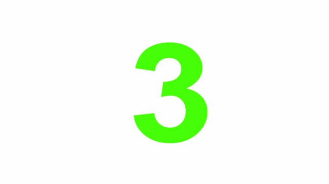 Retro 3 2 1 Go Countdown Animation in Yellow Neon Text on Black white  Background