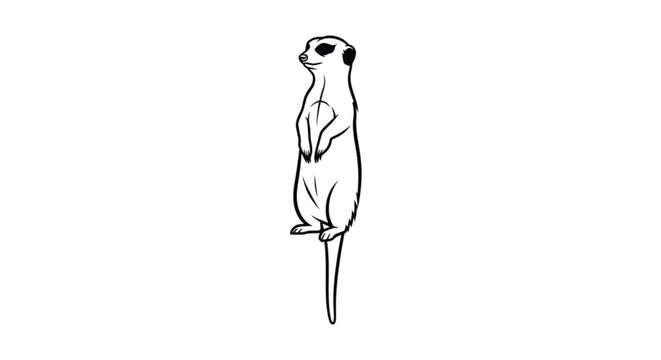 Alert Standing Meerkat Looking Around.