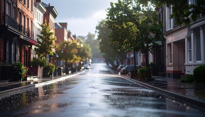 Obraz premium 梅雨の街並み townscape in rainy season