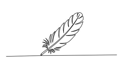 Quill pen feather for writing one continuous line © Graphix Desk