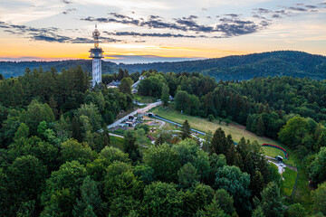 Góra parkowa wieża widokowa, wiosna, Małopolska, Sądeckie, EU © Maciej G. Szling
