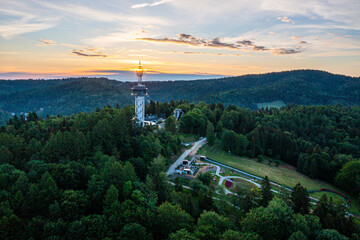 Góra parkowa wieża widokowa, wiosna, Małopolska, Sądeckie, EU © Maciej G. Szling