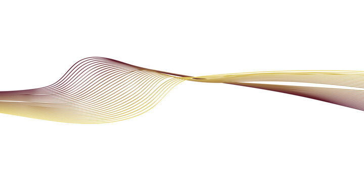 golden ribbon and fish hook wave pattern vector illustration on white background