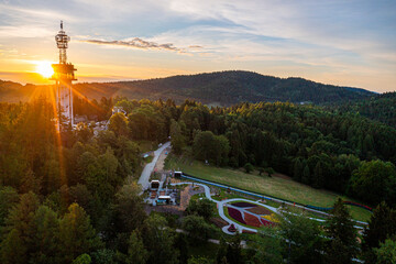 Góra parkowa wieża widokowa, wiosna, Małopolska, Sądeckie, EU © Maciej G. Szling