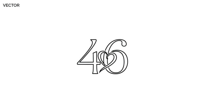 Number Forty Six Vector Graphic.