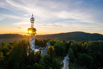 Góra parkowa wieża widokowa, wiosna, Małopolska, Sądeckie, EU © Maciej G. Szling