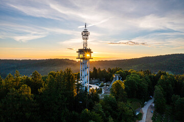 Góra parkowa wieża widokowa, wiosna, Małopolska, Sądeckie, EU © Maciej G. Szling