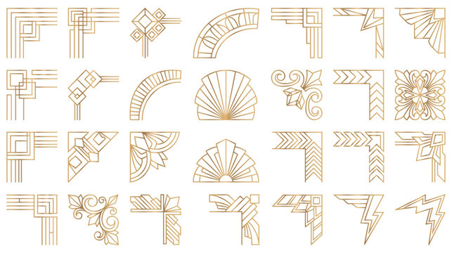 Collection of art deco corner ornaments.