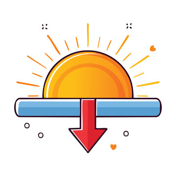 Sunset icon with downward arrow and progress bar