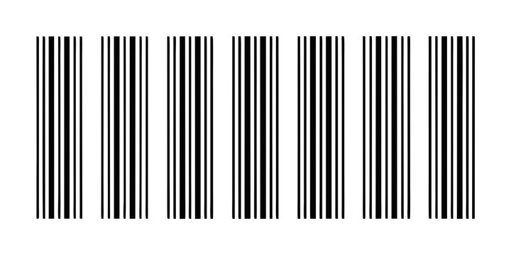 Standard 1d Barcode On White Background Black Silhouette Illustration