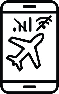 Smartphone displays a crossed-out airplane mode symbol to represent restricted wireless connectivity.