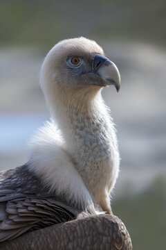 Griffon vulture (Gyps fulvus), portrait, captive, Alpenzoo Innsbruck, Tyrol, Austria