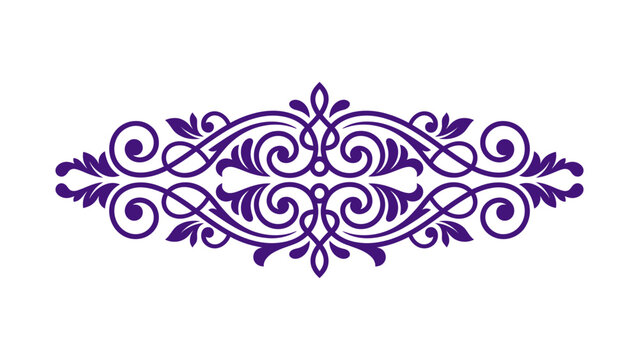 Luxury Ornate Purple Vector Brush Elegant Victorian Decorative Border for Wedding and Royal Designs