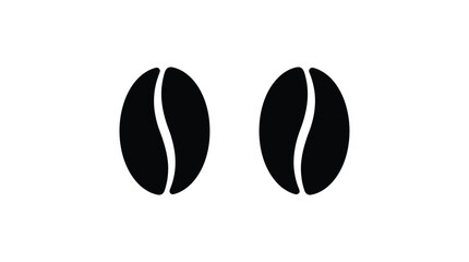 Obraz premium Two coffee bean silhouettes against a white background a simple graphic silhouette