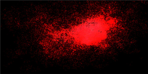 Abstract red nebula glowing in dark space with cosmic dust clouds and stardust. © Zìyóu