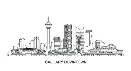 Fototapeta premium Calgary Downtown City Skyline Tower.