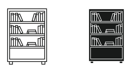 Vector illustration of two bookshelves with books on white background © SHAHRIYAR RASEL