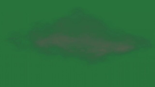 White border and screen tree in the middle an explosion of fire on yellow cloud smoke black isolated on green screen background
