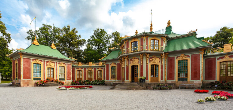 Exterior of the Chinese Pavilion in Drottningholm Slott palace park, Stockholm, Sweden, Europe