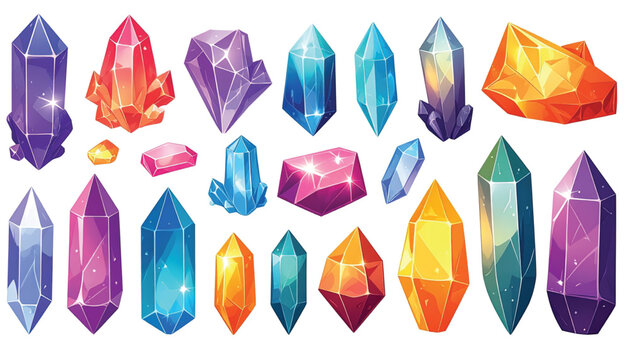 Colorful crystals and gemstones collection.