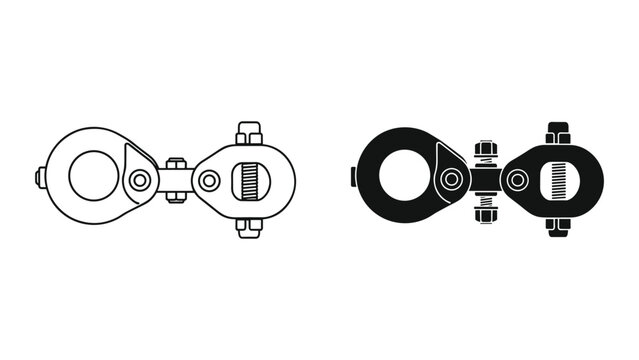 Detailed drawing of two different designs for a metal turnbuckle fitting