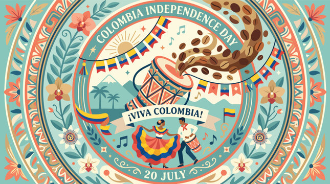 Colombian Independence Day Cultural Symbol.
