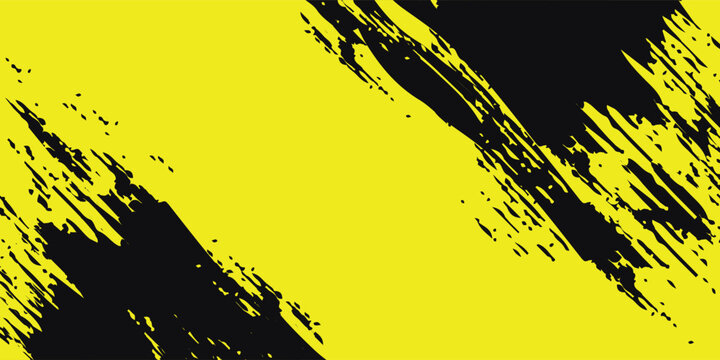 Background Yellow and black backdrop with dot halftone pattern element. Abstract brush grunge background. retro comic concept for your graphic design, banner or poster. Vector illustration art.