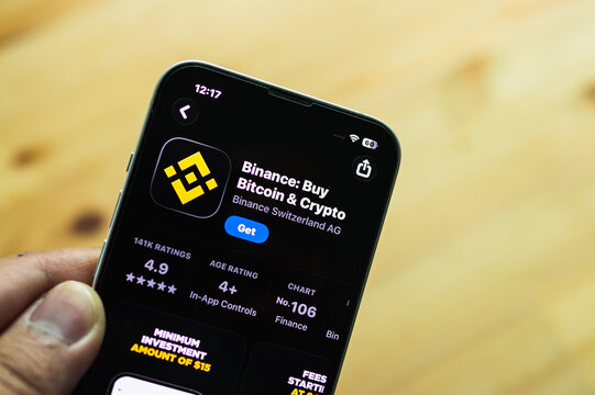 Chachoengsao, Thailand - June 7, 2026: Smartphone displaying the Binance cryptocurrency trading application