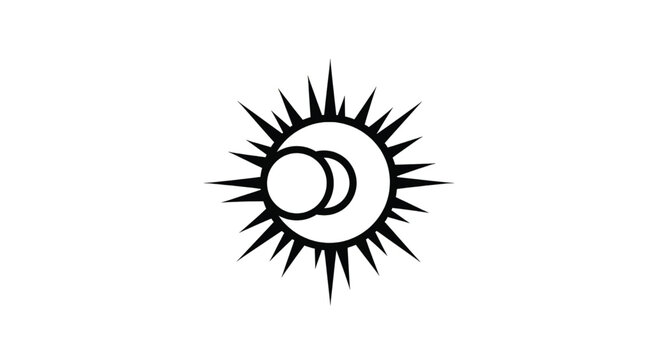 Eclipse Sun Moon Symbol Icon.