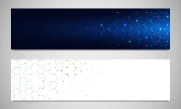 Abstract geometric background with hexagons shape pattern for banner or website header template