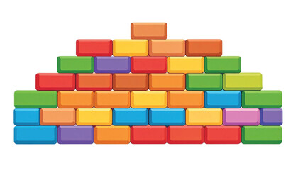 Naklejka premium Colorful Plastic Building Blocks Tower.