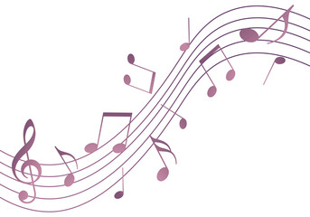 Naklejka premium 音符の流れ 