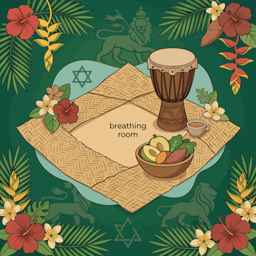 Jewish holiday table setting with flowers.