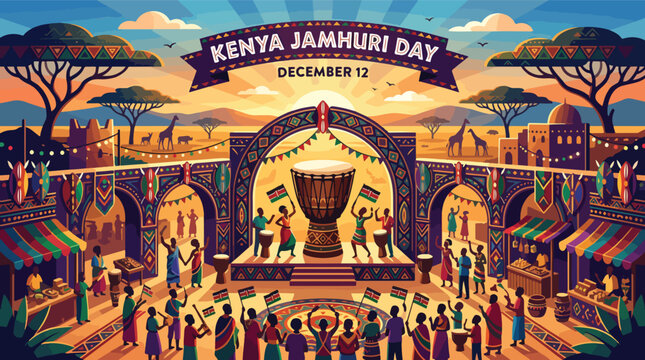 Kenya Jamhuri Day Celebration Festival Scene.