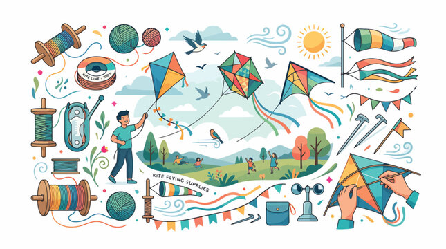 Kite flying in the outdoors recreational.
