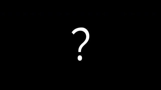 Question Mark Pop Up and Floating Animation, 4K Alpha Channel