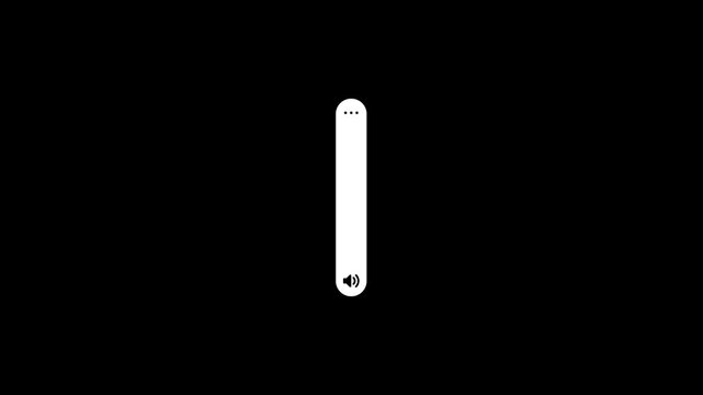 Animated abstract smartphone volume adjustment bar