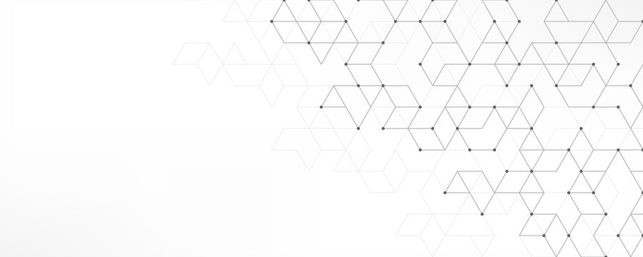 Graphic design element with abstract geometric background of simple hexagon pattern