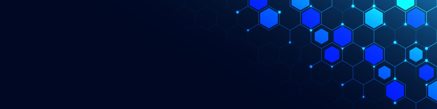 Abstract technology background and design element with hexagons pattern and geometric shapes